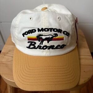 Ford Bronco White and Tan Hat
